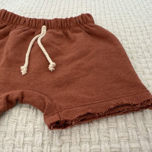 Childhoods Brown Raw Trim Shorts - Picture 4 of 7